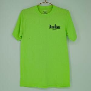 Three Olives Neon Electric Green Unisex Crewneck T-Shirt Tee Top - Size S - FUC